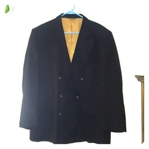 Mens Black and gold-lined Twill Blazer